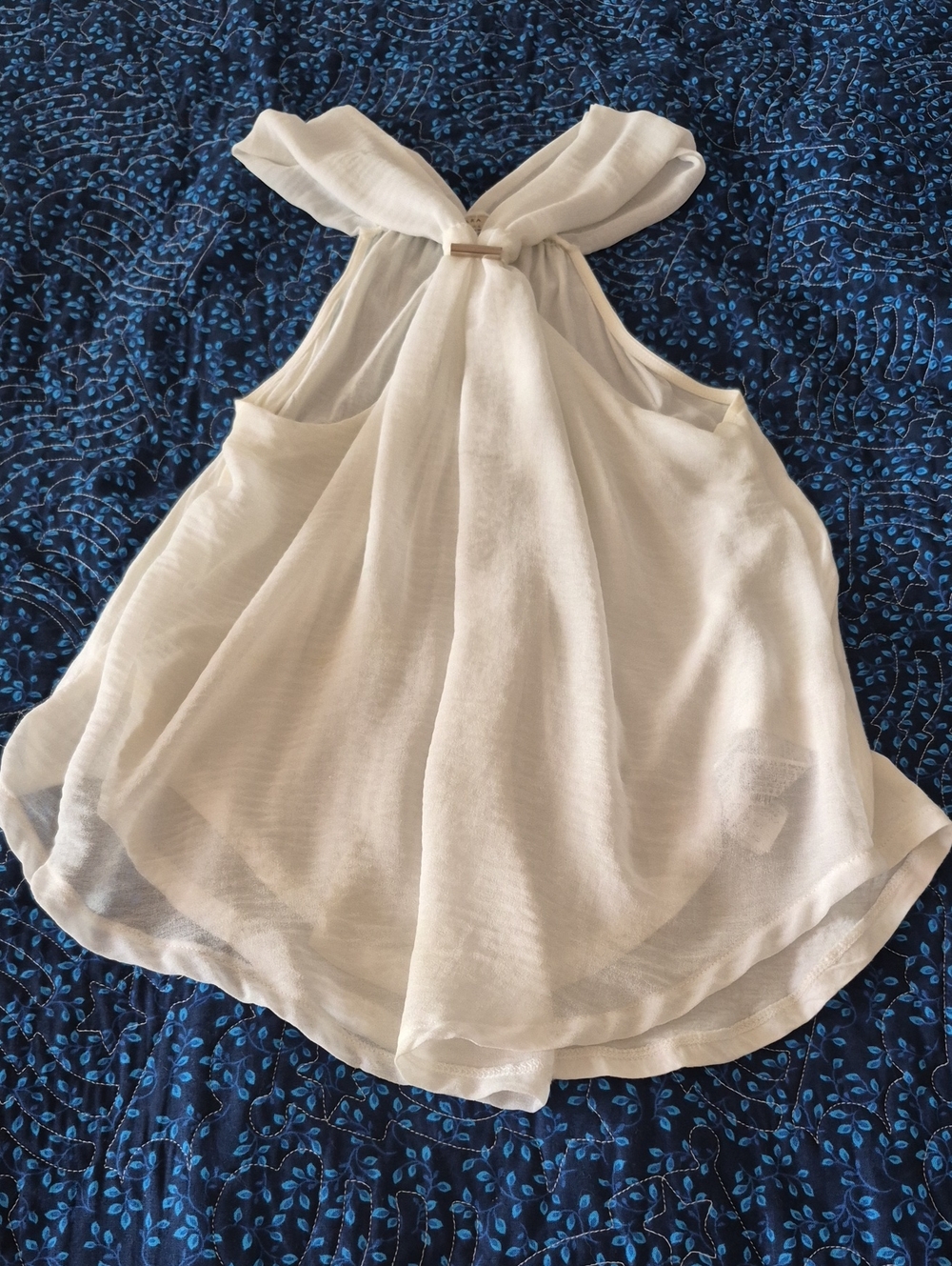 Zara White Halter Tie-Back Tank